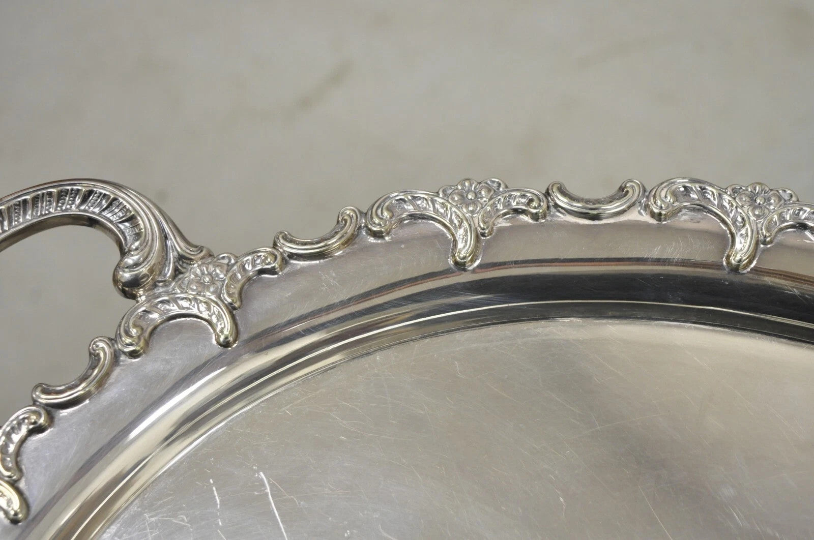 Vintage Alpacca Victorian Silver Plated (2) Handle Oval Serving Platter Bar Tray