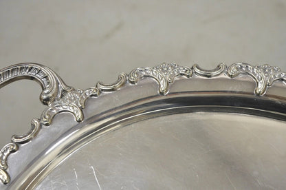 Vintage Alpacca Victorian Silver Plated (2) Handle Oval Serving Platter Bar Tray