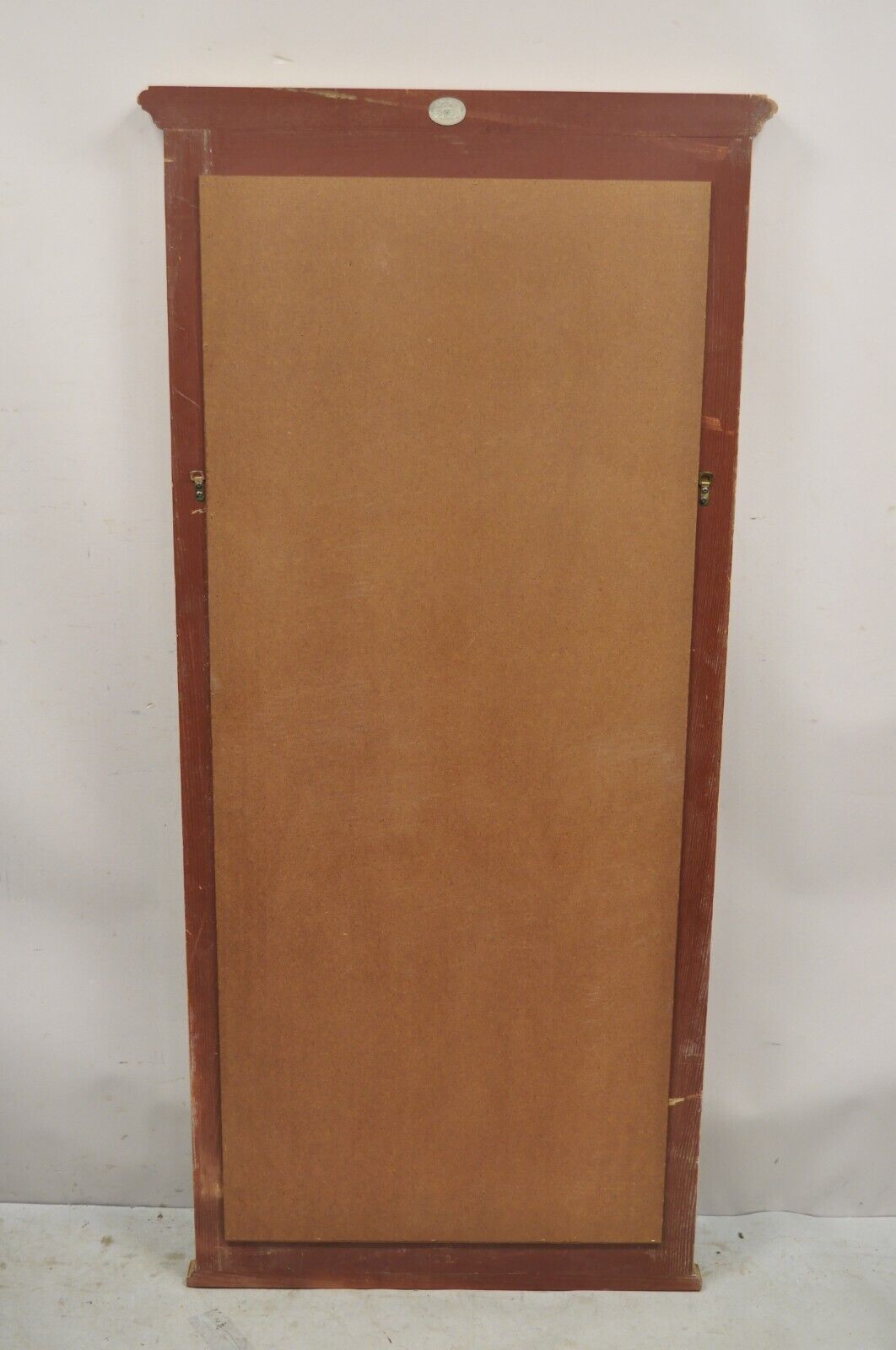 Vintage Baker French Country Provincial Oak Wood Trumeau Wall Mirror