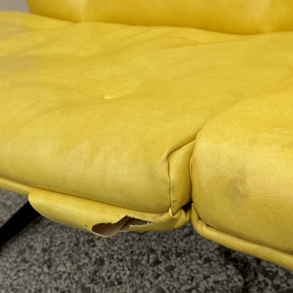 Vintage Homecrest Mid Century Modern Wire Metal Sofa w/ Yellow Vinyl Cushions