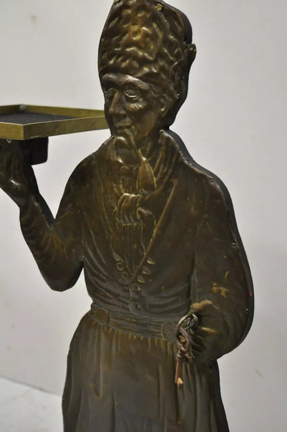 Vintage Copper Dutch Man Figure Entry Hall Key Change Trinket Dish Stand Holder