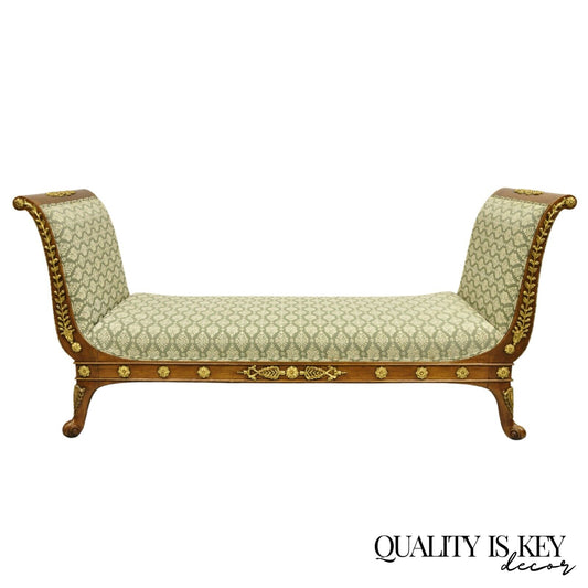 Vintage French Empire Neoclassical Style Recamier Daybed Chaise Lounge Sofa