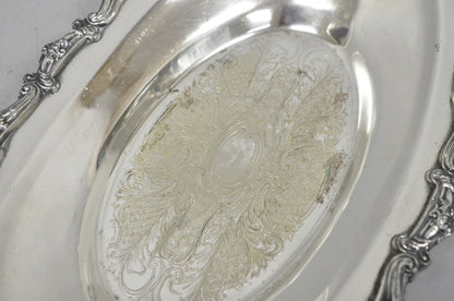 Vintage Victorian Style Silver Plated Oval 13.5" Trinket Serving Dish (D)