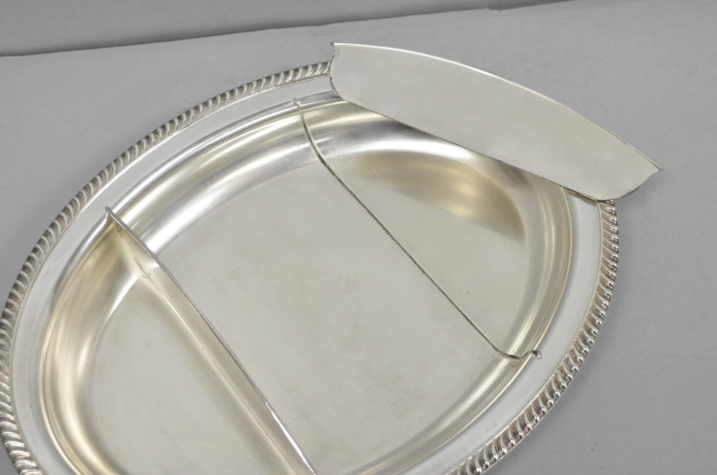 Antique English Regency Silver Plated  Large Covered Serving Dish 'M" Monogram