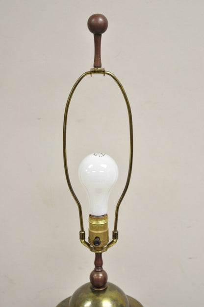 Vintage Hollywood Regency Chinoiserie Patinated Brass Ginger Jar Table Lamp