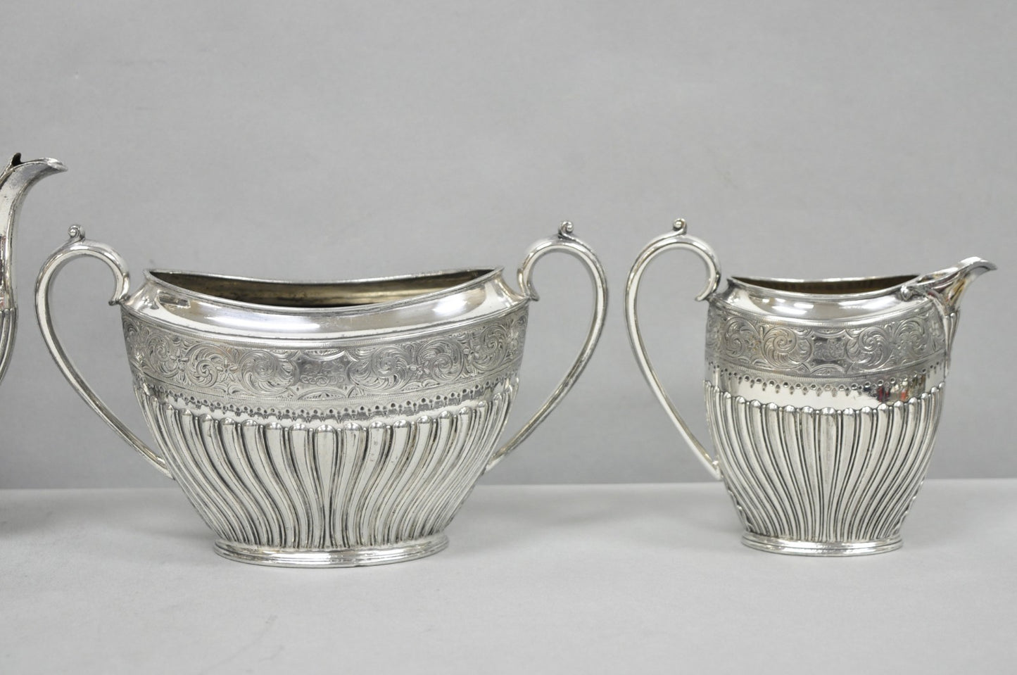 Antique James Dixon & Sons 4186 Victorian Silver Plated Tea Service Set - 4 Pcs