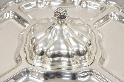 Vintage English Victorian Silver Plated Revolving Vegetable Serving Platter Tray