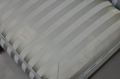 French Hollywood Regency Carved Walnut Rolled Back Slipper Lounge Chair - a Pair