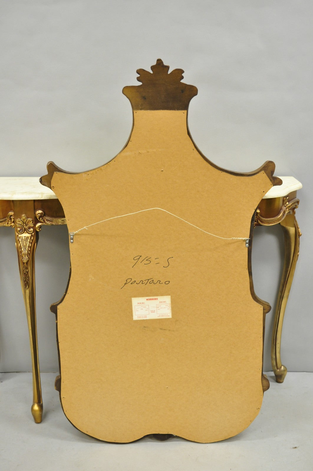Vintage French Louis XV Victorian Style Gold Gilt Console Table & Mirror - 2 Pcs
