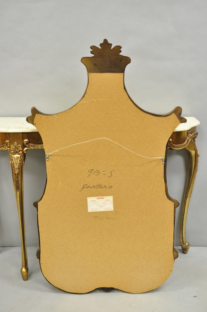 Vintage French Louis XV Victorian Style Gold Gilt Console Table & Mirror - 2 Pcs