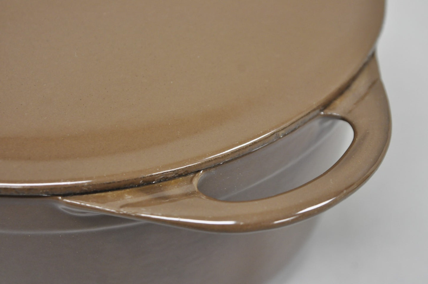 Vintage Cousances France Enameled Cast Iron Dutch Oven Pot Chocolate Brown # 22