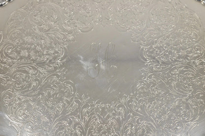 Vintage EPCA Silverplate by Poole 3216 Round Salver Platter Tray - Engraved