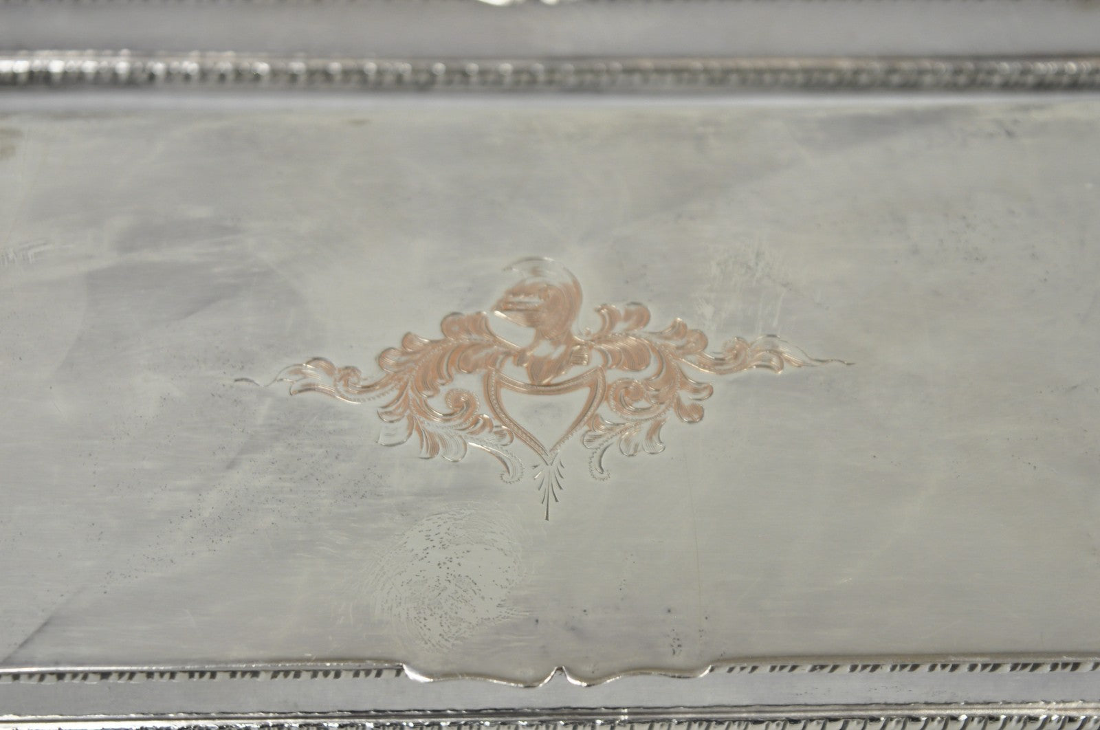 Vintage English Regency Silver Plated Narrow Vanity Dresser Jewelry Box - a Pair