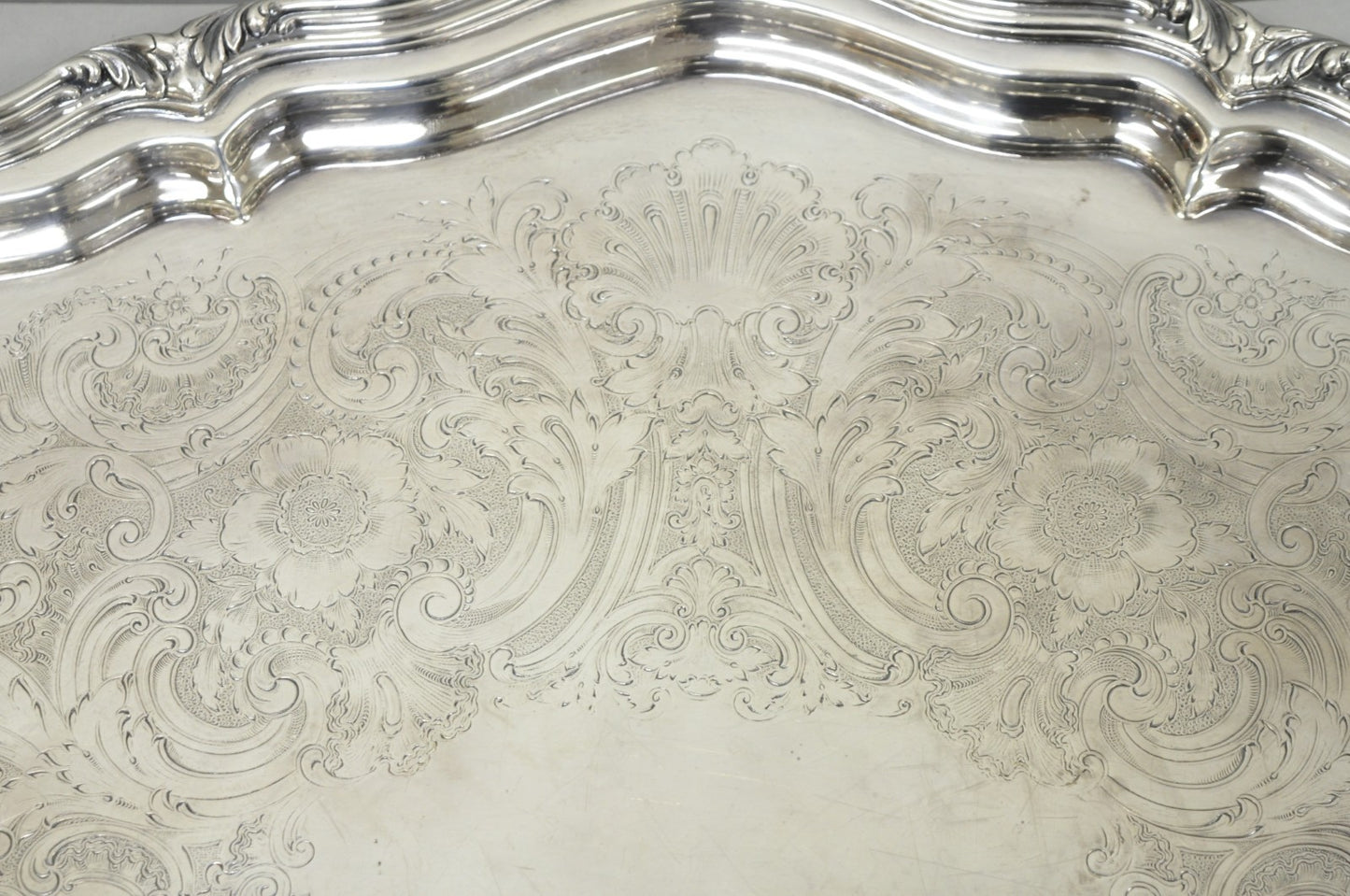 Antique Reed & Barton Winthrop Silver Plated Victorian Bar Serving Platter Tray