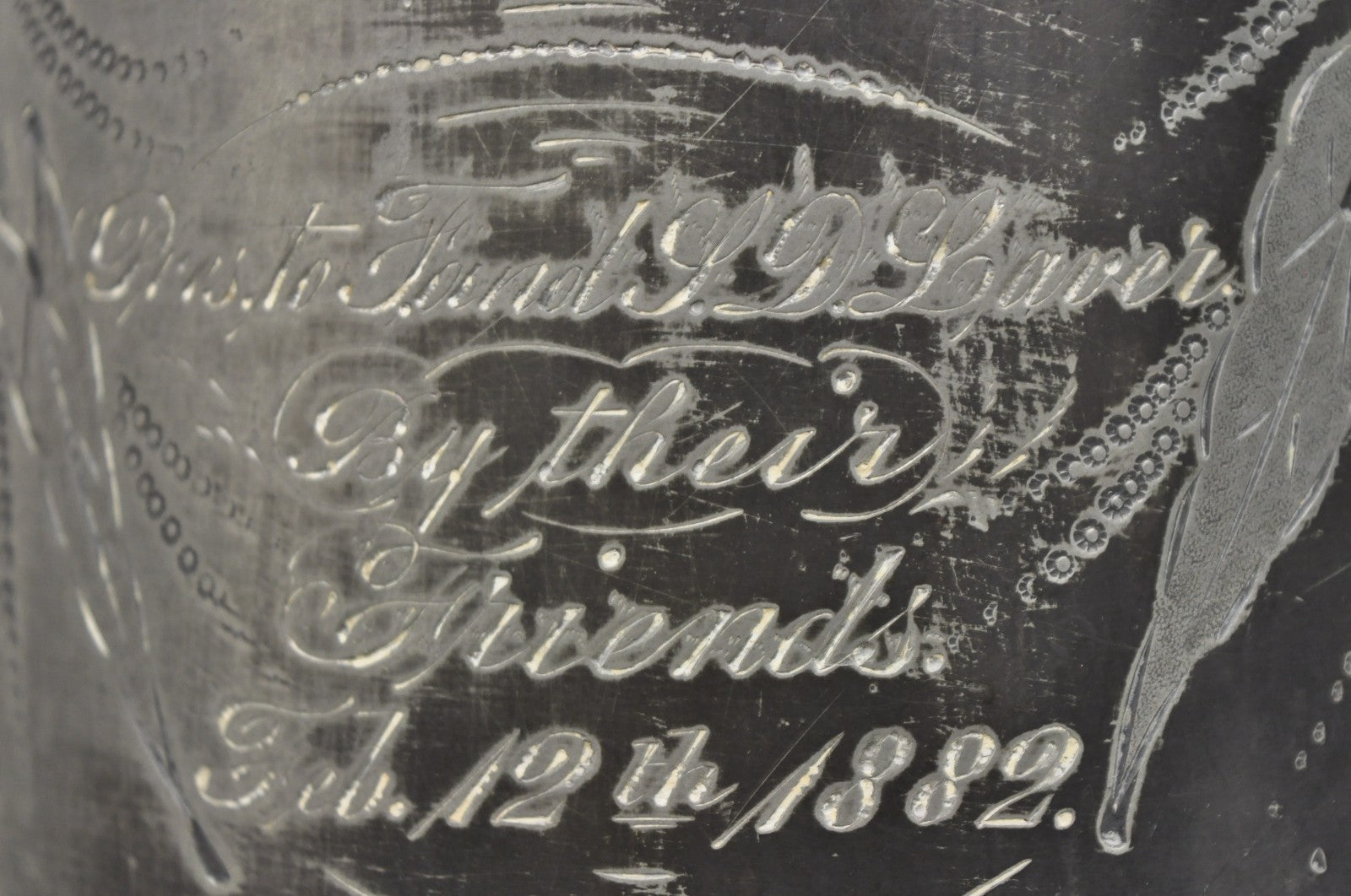 Antique English Victorian Silver Plated Tilting Coffee Pot on Stand w/ Engraving