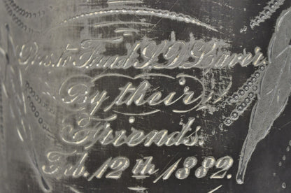 Antique English Victorian Silver Plated Tilting Coffee Pot on Stand w/ Engraving