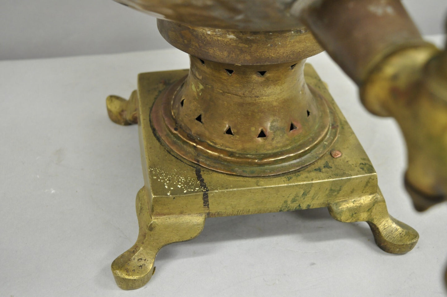 Antique Middle Eastern Moroccan Giant 30" Brass Bulbous Samovar with Handles