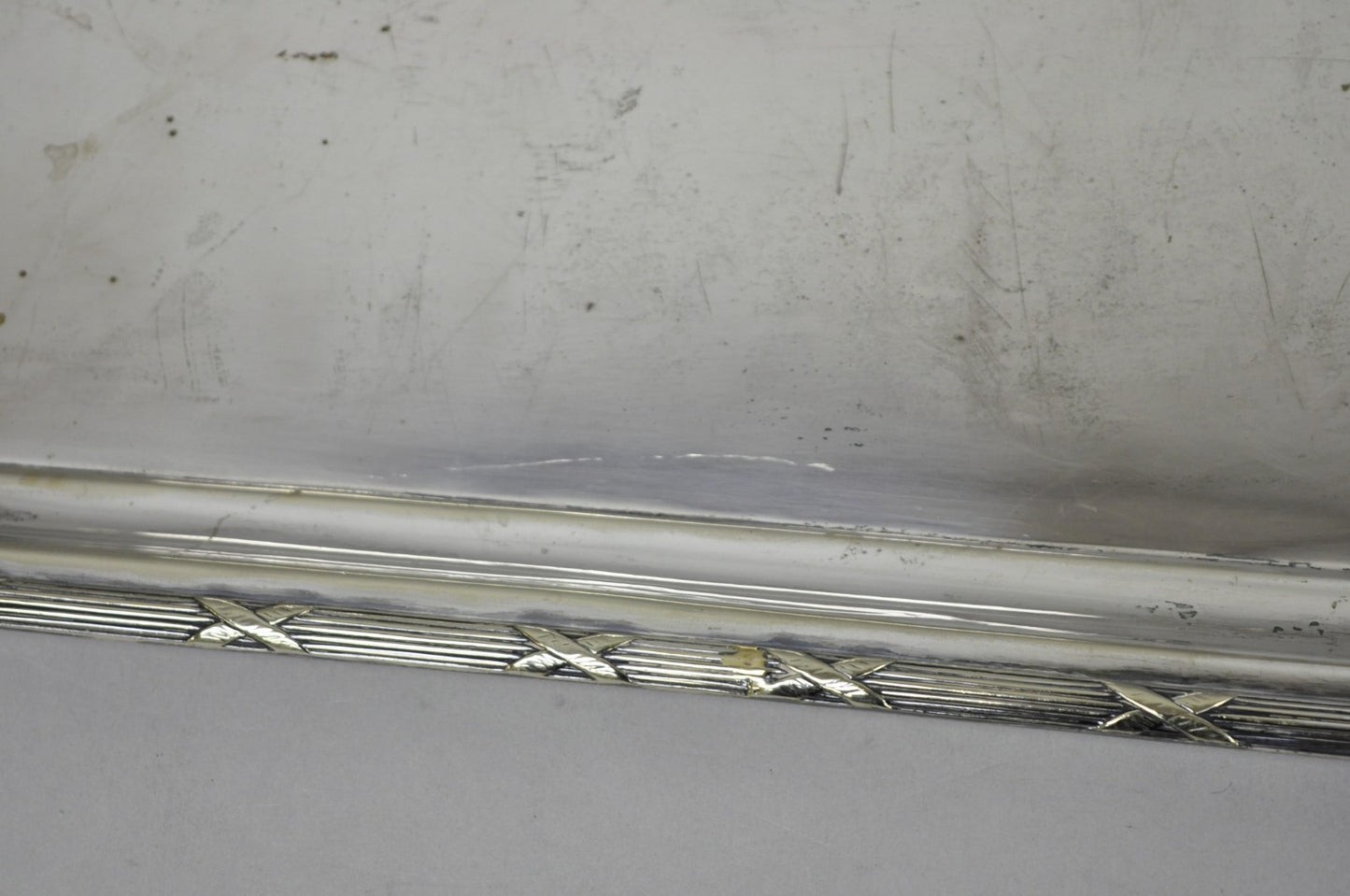 Antique Waring & Gillow English Edwardian Lrg Silver Plated Serving Platter Tray