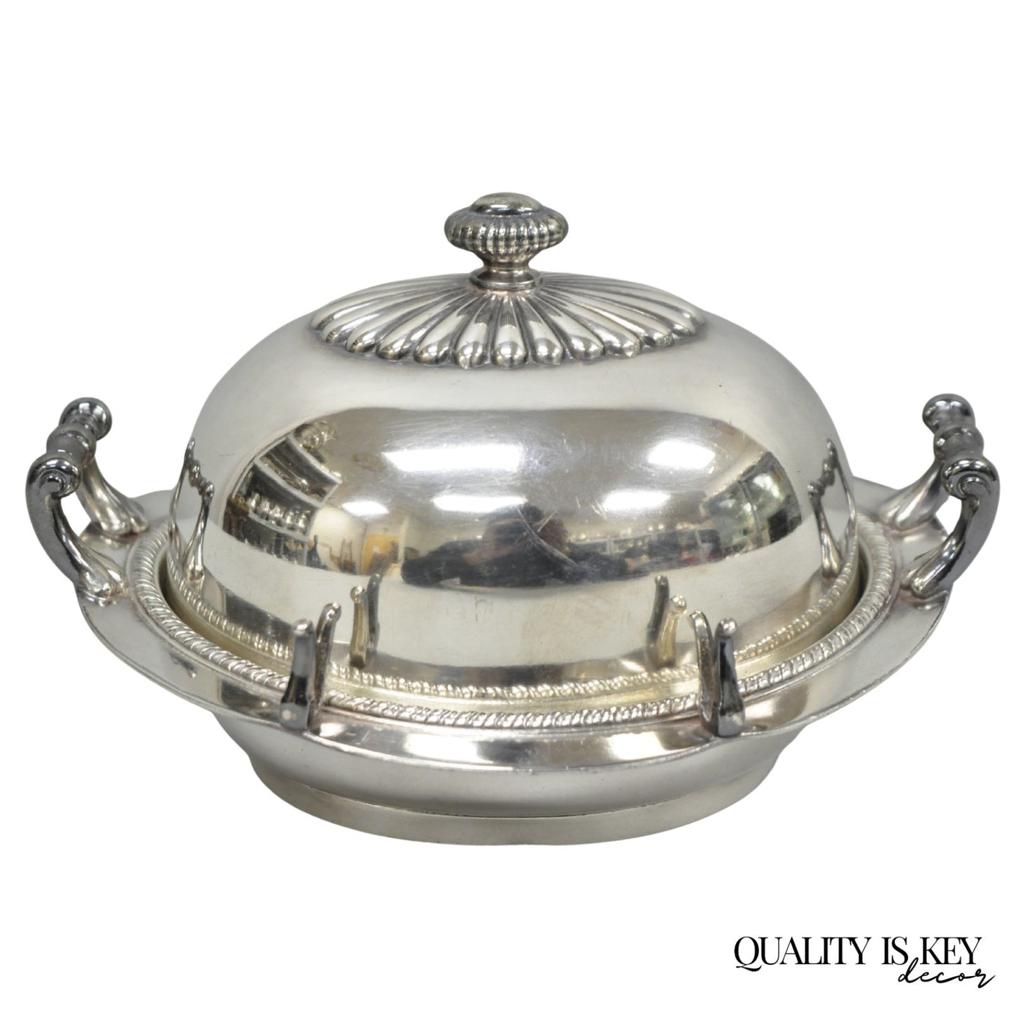 Antique Victorian Middletown Plate Co Silver Plated Fancy Covered Butter Dish