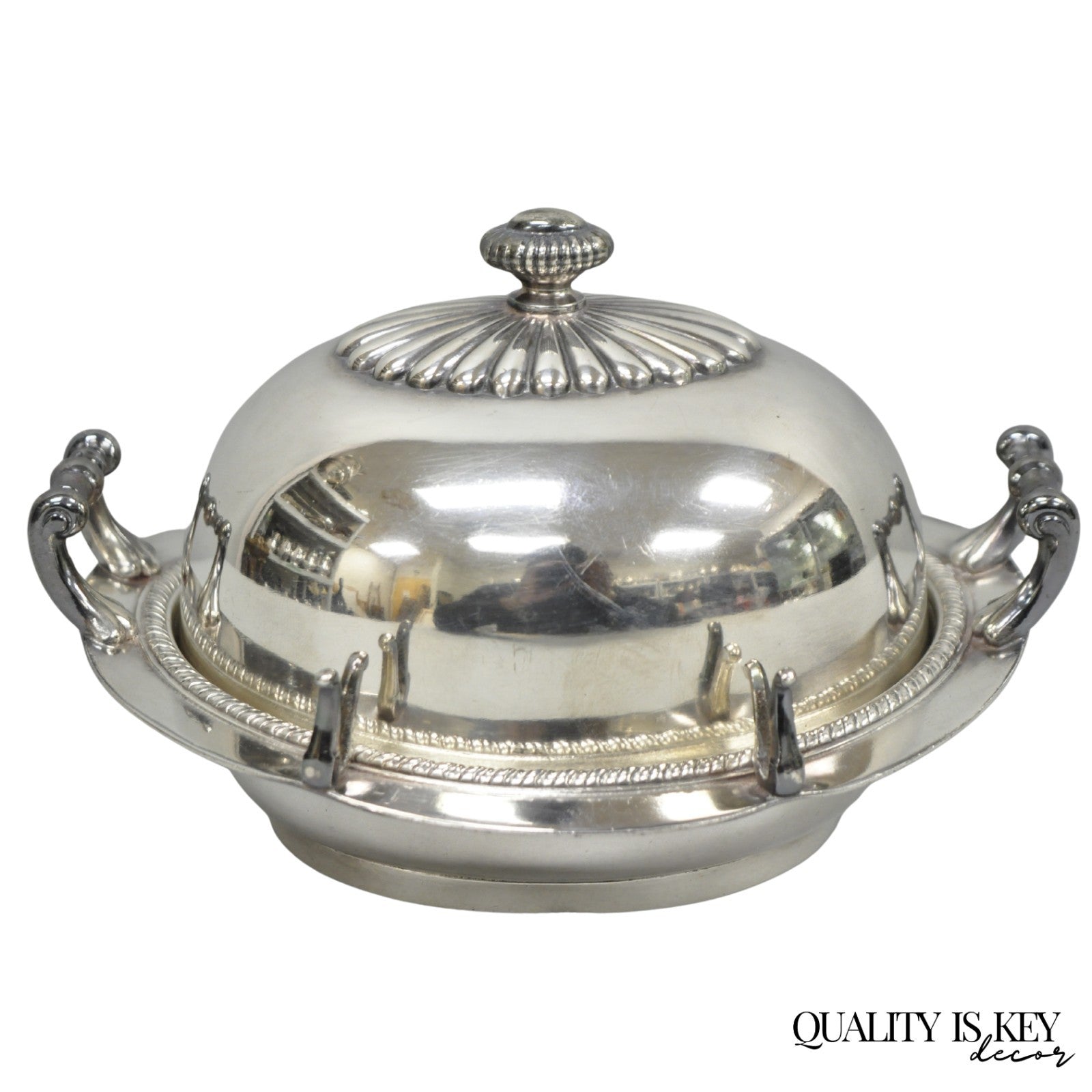 Antique Victorian Middletown Plate Co Silver Plated Fancy Covered Butter Dish