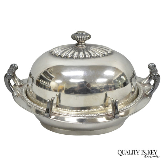 Antique Victorian Middletown Plate Co Silver Plated Fancy Covered Butter Dish