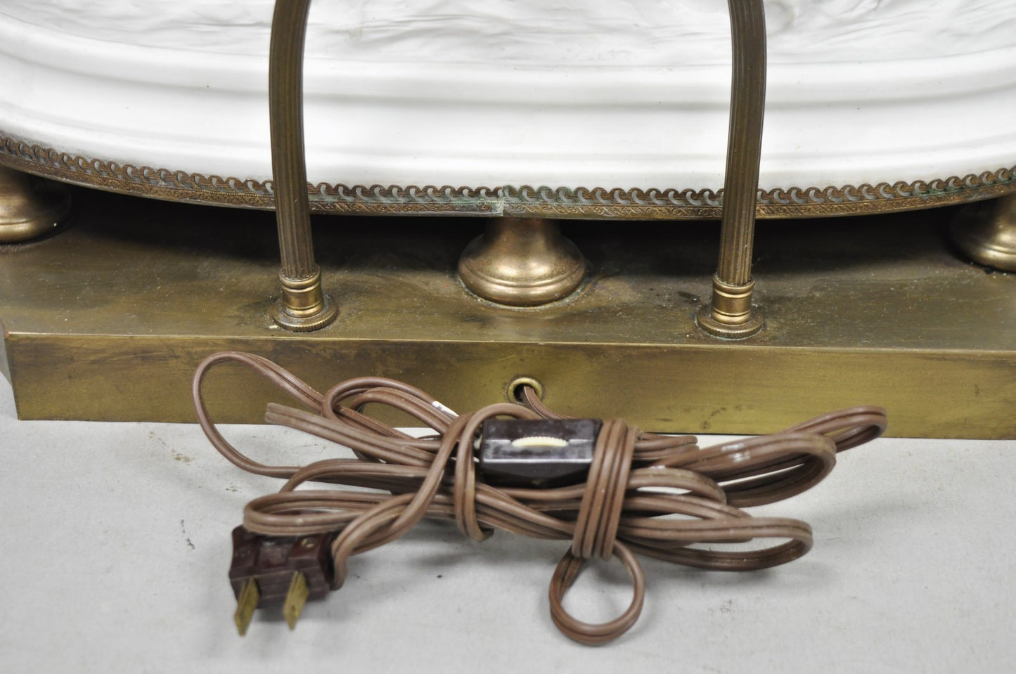 Joseph D'Aste "Les Bergers" French Samson Bisque Porcelain Sculpture Table Lamp