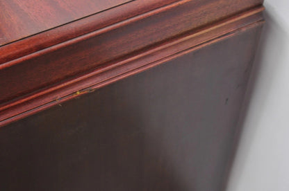 Vintage Chinese Chippendale Mahogany Serpentine Triple Dresser Credenza w Mirror
