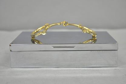 Vintage Brass Horsebit Silver Plated Gucci Style Cigarette Snuff Box Casket