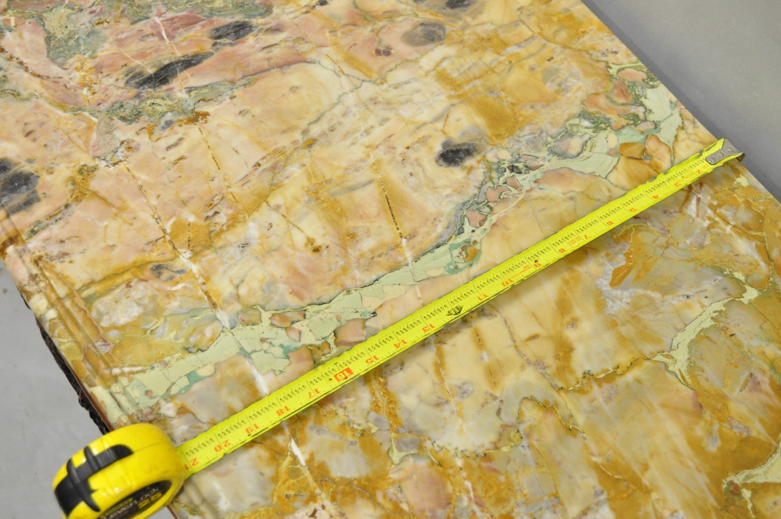 Antique French Baroque Rococo Carved Walnut Marble Top Sideboard Buffet w Drawer