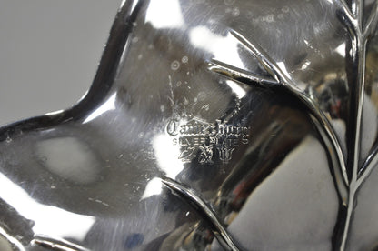 Vintage Canterbury Silver Plated Miniature Leaf Shaped Trinkets Dish Set of 2