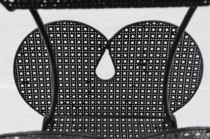 Mathieu Mategot Mid Century Modern Black Hairpin Metal Mesh 2 Tier Magazine Rack