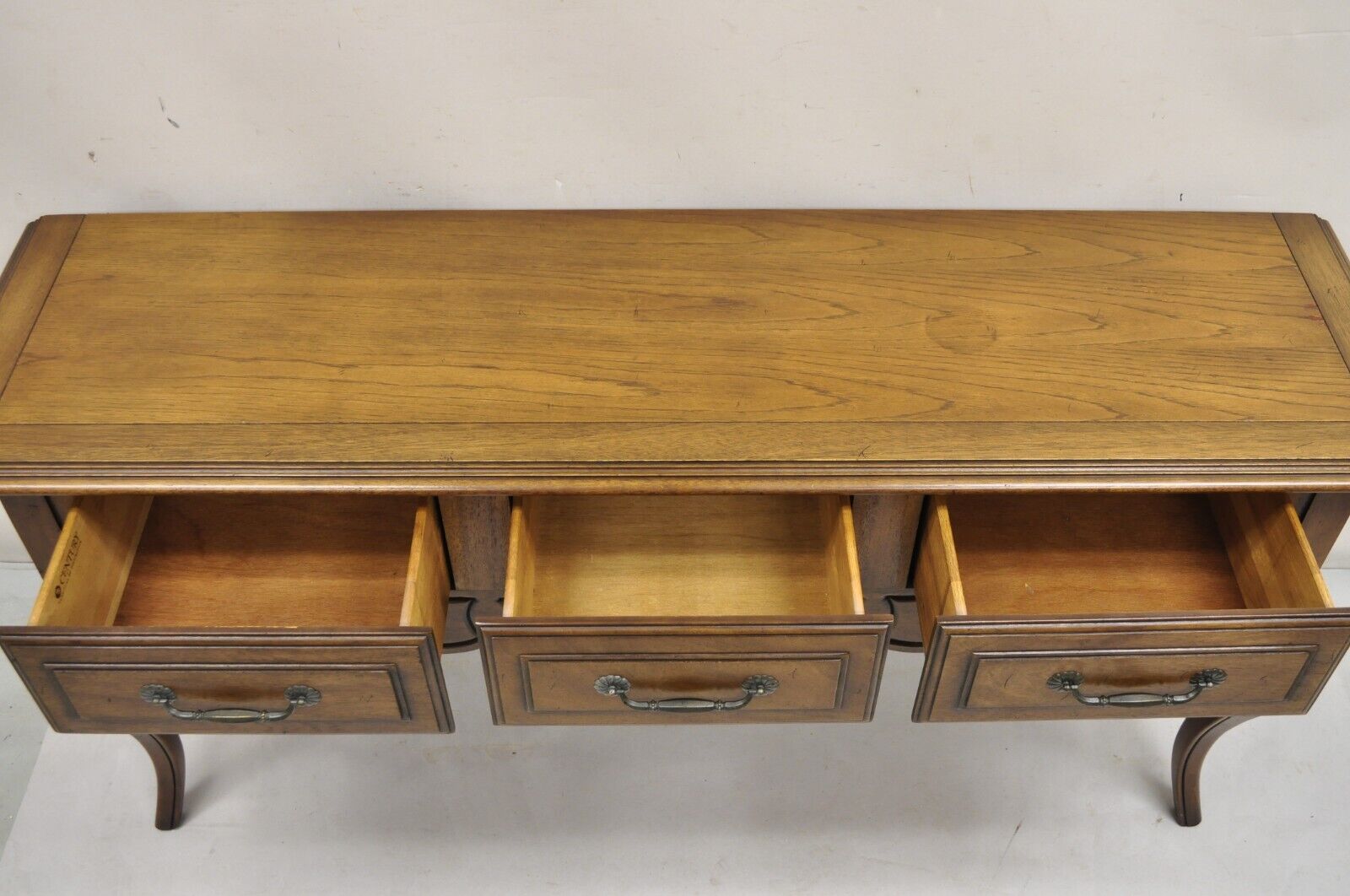 Century French Country Provincial Style Carved Oak & Pecan Wood Sideboard Buffet