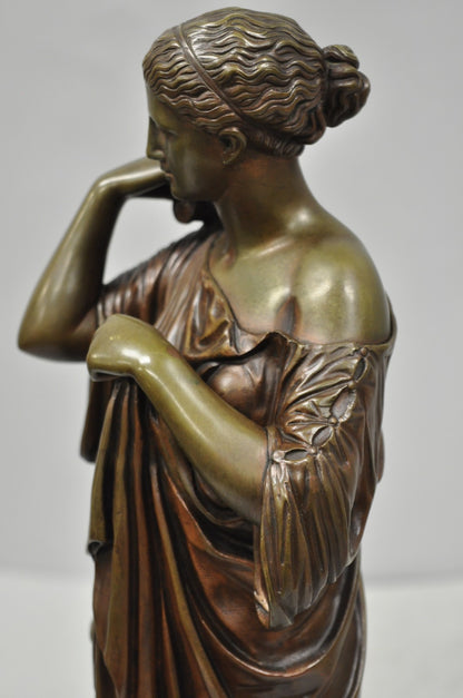 Antique 19th C. Ferdinand Barbedienne Bronze Diana Gabies Statue Sculpture