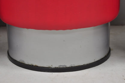 Contemporary Modern Red Vinyl Round 18" Restaurant Style Stool Seat - Set of 4