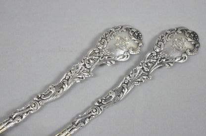 Antique Gorham Versailles Sterling Silver Flatware Salad Serving Fork Spoon Set