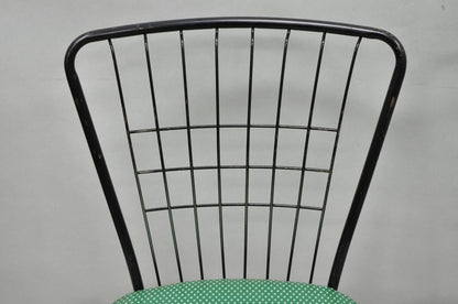 Vintage Daystrom Mid Century Modern Black Metal Kitchen Dining Chairs, Set of 6