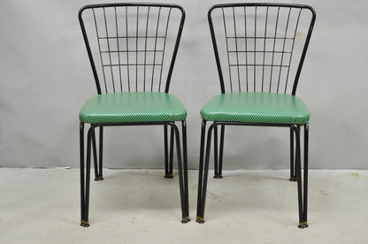 Vintage Daystrom Mid Century Modern Black Metal Kitchen Dining Chairs, Set of 6