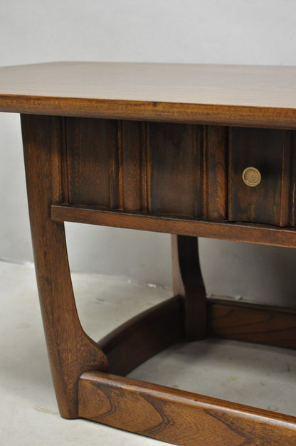 Vintage Mid Century Modern Sculpted Walnut & Laminate Coffee End Table Set 3 Pc