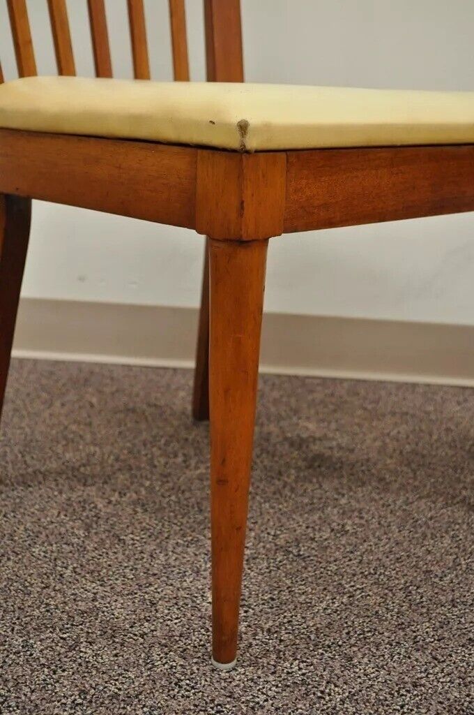 Vintage Paul McCobb Style Mid Century Modern Maple Slat Back Dining Chair - Pair