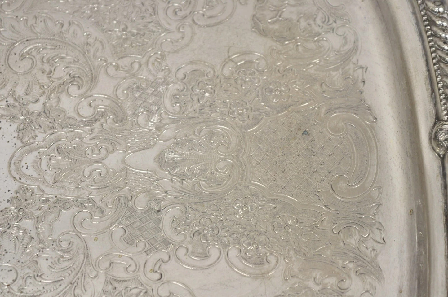 Vintage Victorian Silver Plated Regency Twin Handle Bar Platter Serving Tray