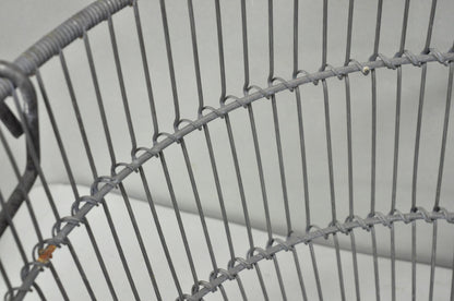 Vintage Industrial Modern Large 24" Metal Wire Oyster Clam Throw Blanket Basket