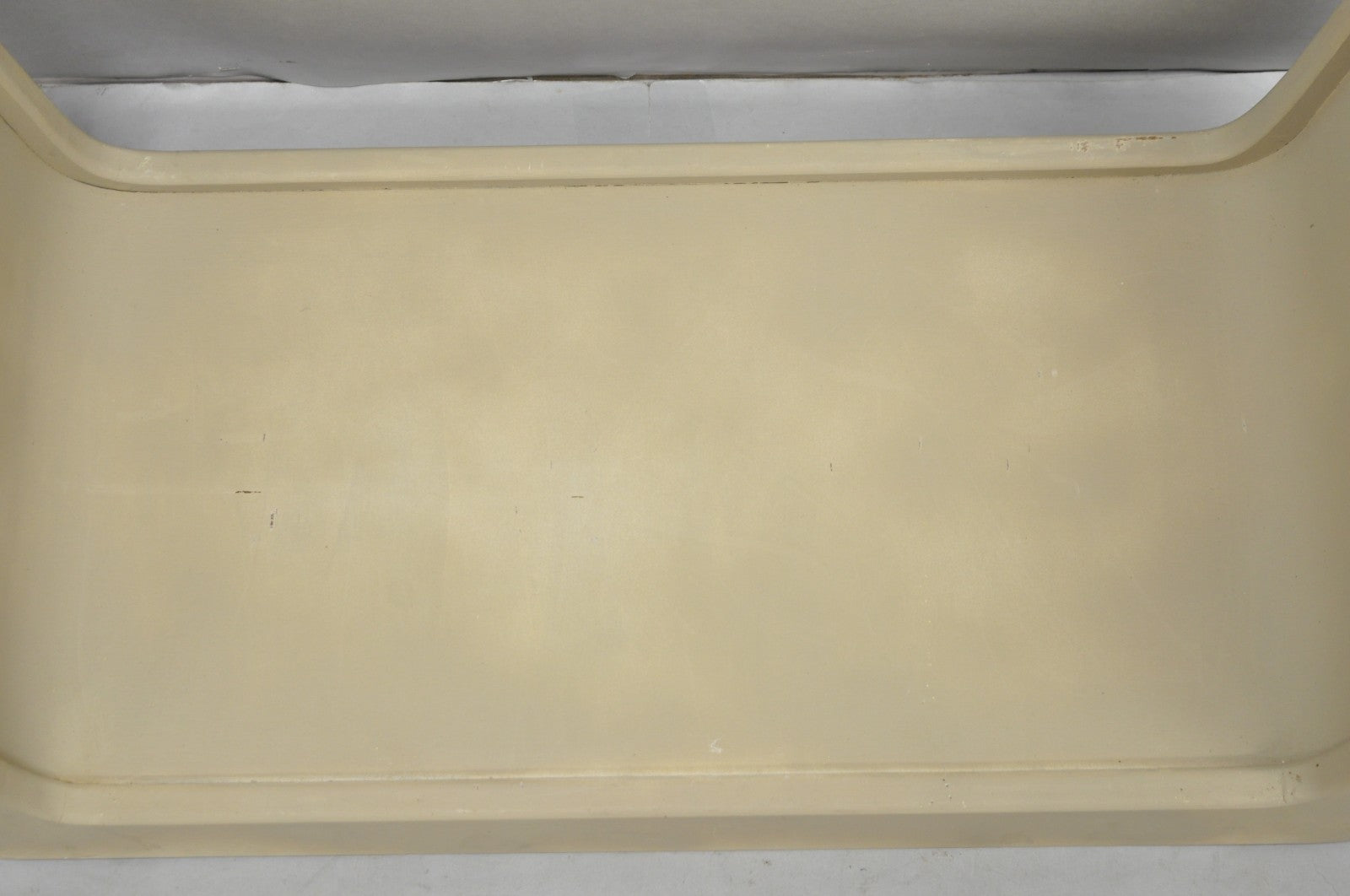 Vintage Mid Century Modern Painted Walnut Waterfall Base Glass Top Coffee Table