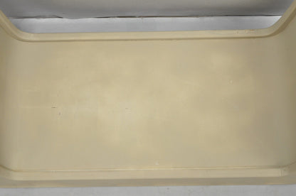 Vintage Mid Century Modern Painted Walnut Waterfall Base Glass Top Coffee Table
