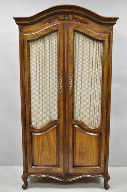 Vintage French Country Style Tall Walnut Armoire Dresser Wardrobe by White Furn.