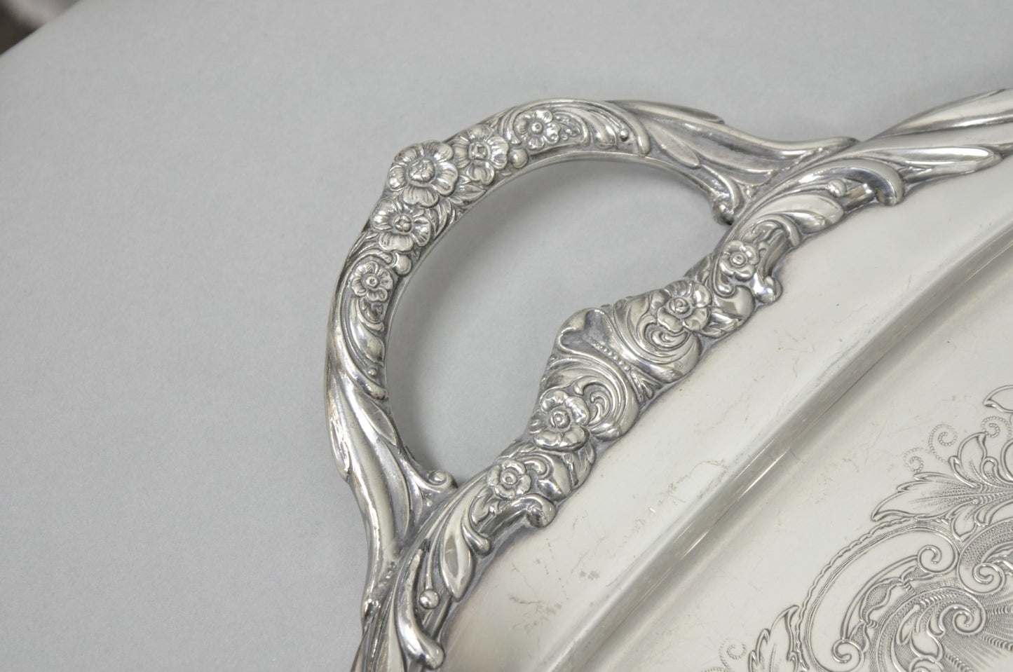 Vintage Rogers Bros. 1847 Heritage 9498 Silver Plated Serving Platter Bar Tray