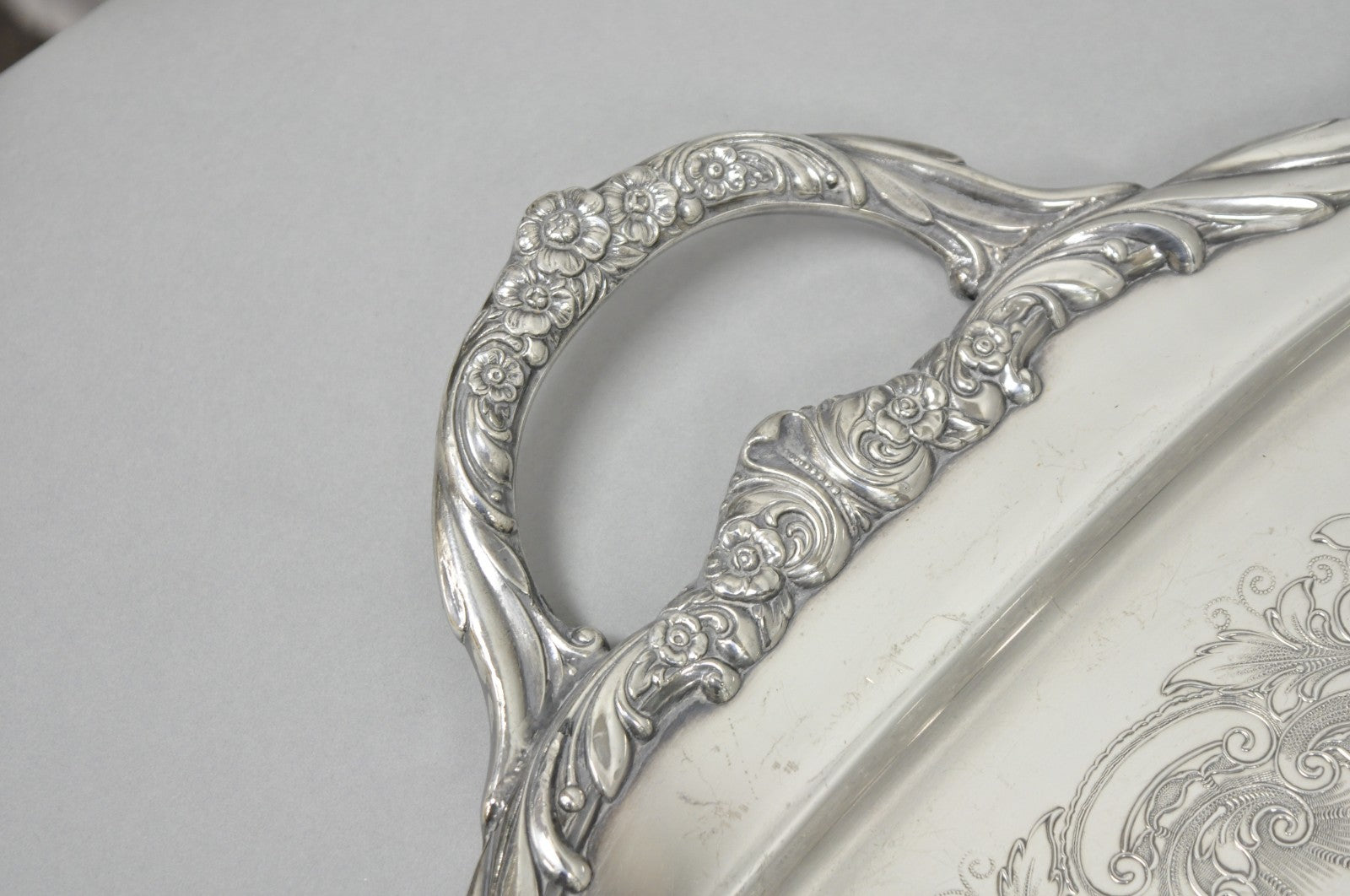 Vintage Rogers Bros. 1847 Heritage 9498 Silver Plated Serving Platter Bar Tray