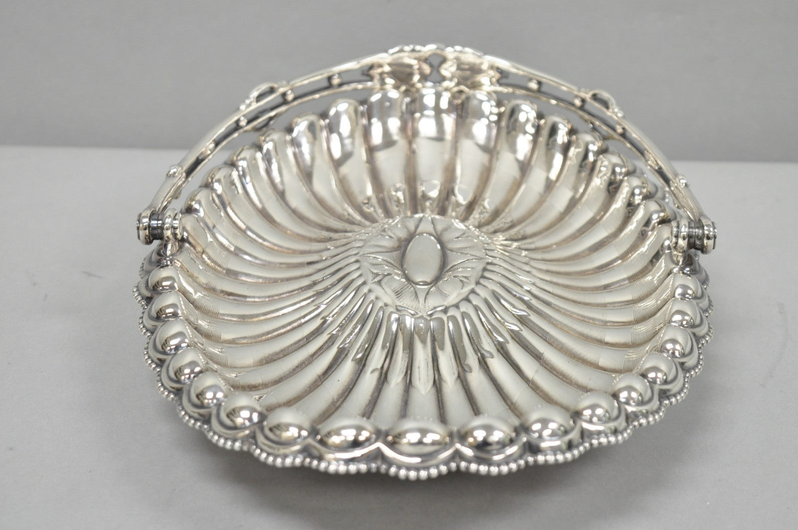 Antique Rogers & Bro Silver Plated Wedding Brides Basket w Reticulated Handle