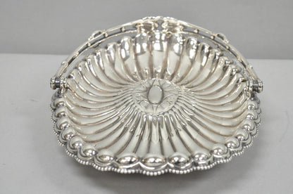 Antique Rogers & Bro Silver Plated Wedding Brides Basket w Reticulated Handle
