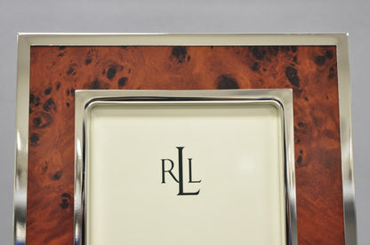 Lauren Ralph Lauren Harlow Burl Wood & Silver Plated 4x6 Photo Picture Frame NIB