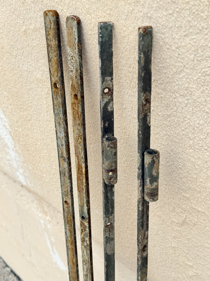 Antique Spanish Renaissance Scrolling Wrought Iron 57 x 45 Garden Entry Gate Set